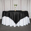 Taffeta 90"x90" Table Overlay Square Tablecloth Black - Accordion Crinkle Table Cover