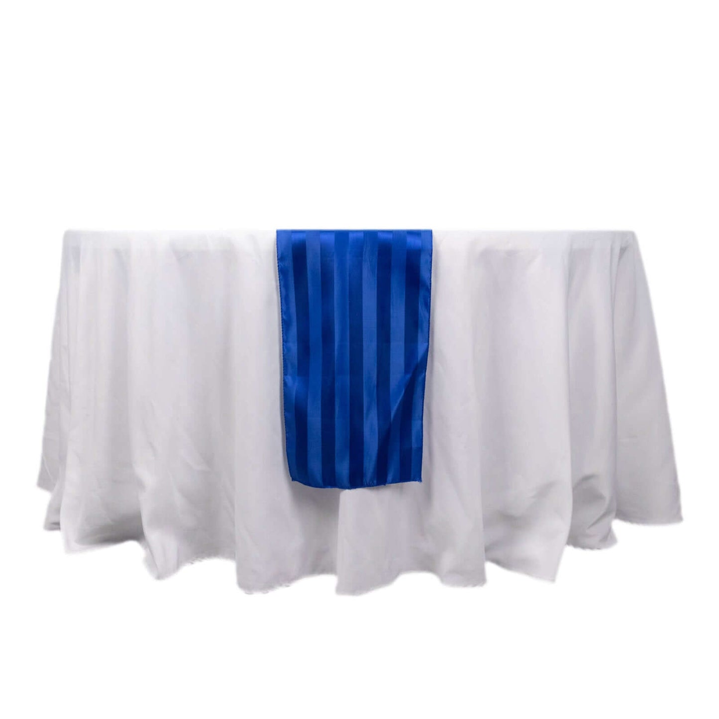 Satin 12"x108" Table Runner Royal Blue - Stripe Table Decor