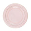 10-Pack Plastic 7.5" Round Appetizer Plates in Blush Hammered Design with Gold Rim - Disposable Salad Plates for Chic Banquets & Special Occasions