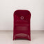 Stretch Spandex Chair Cover Burgundy for Folding Chairs - Secure Fit Slipcover with Silver Rhinestone Buckled Sash Band