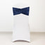 5 Pack Crushed Velvet Chair Bands Navy Blue Wide Ruffle Style - Textured Chair Sashes for Stunning Event Decor - 8"x15"