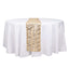 Sequin Mesh 12"x108" Table Runner Champagne Stylish Wave Embroidery