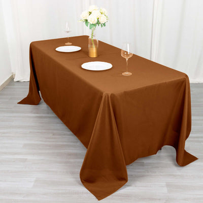 Polyester 72"x120" Rectangle Tablecloth Cinnamon Brown - Durable and Stylish Table Cover