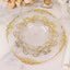 10-Pack Plastic 8" Round Dessert Plates in Clear with Gold Vintage Baroque Scalloped Rim - European Style Disposable Salad Appetizer Plates
