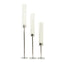 Set of 3 Tall Silver Metal Taper Candlestick Holders, Clear Glass Hurricane Candle Stands With Chimney Candle Shades 16", 20", 24"
