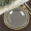 10-Pack Plastic Dinner Plates in Clear with Gold Scalloped Rim - Disposable Party Plates 9"
