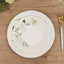 25-Pack Paper 8" Round Dessert Plates in White with Sage Green Floral Print & Lined Rim