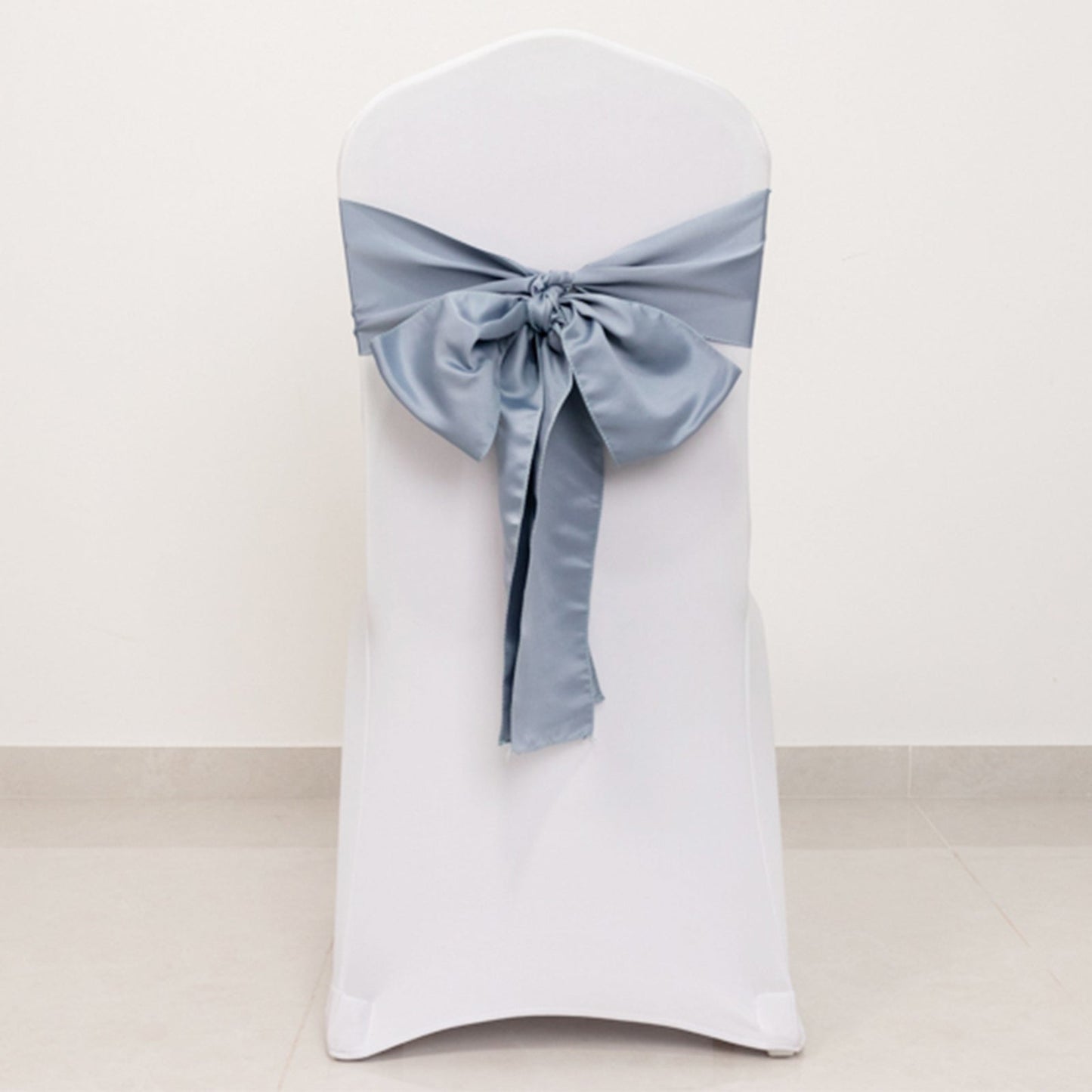 5 Pack Lamour Satin 6"x106" Chair Sashes Dusty Blue - Stylish Reusable Decorative Bows
