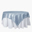 Taffeta 90"x90" Table Overlay Square Tablecloth Dusty Blue - Accordion Crinkle Table Cover