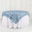 Satin 72"x72" Table Overlay Square Tablecloth Dusty Blue - 3D Rosette Table Cover