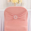 Stretch Spandex Chair Cover Dusty Rose for Folding Chairs - Secure Fit Slipcover with Silver Rhinestone Buckled Sash Band