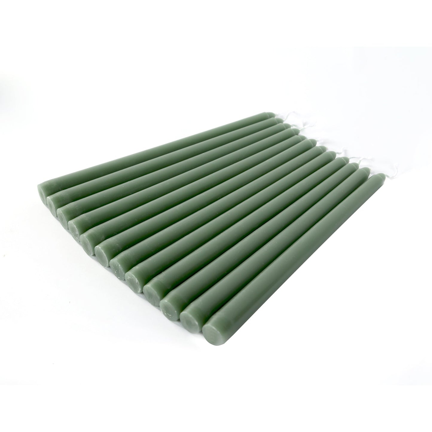 10-Pack Taper Candles Premium Wax Design Dusty Sage Green - Unscented Candles for Upscale Settings 10"