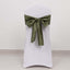 5 Pack Taffeta 6"x106" Chair Sashes Dusty Sage Green Accordion Crinkle Texture - Stylish Decor for Weddings & Gatherings