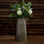 15" Ivory Artificial Silk Rose and Eucalyptus Flower Bouquet Arrangement