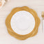 6-Pack Acrylic Round Charger Plates 13" in Metallic Gold with Ribbed Rose Pattern, Event Tabletop Decorative Charger Tableware