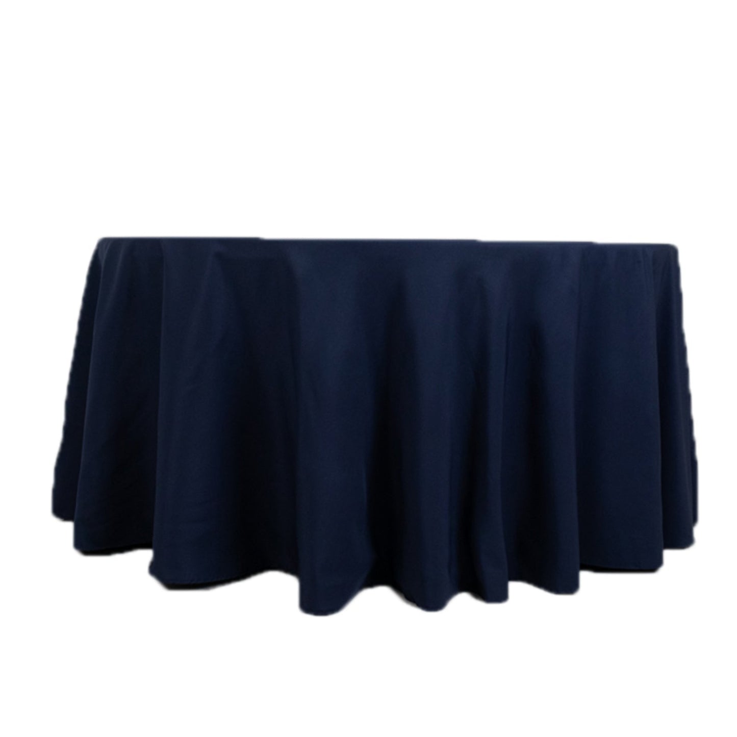 Fire Retardant Premium Polyester 120" Round Tablecloth Navy Blue - High-Performance Seamless Table Cover