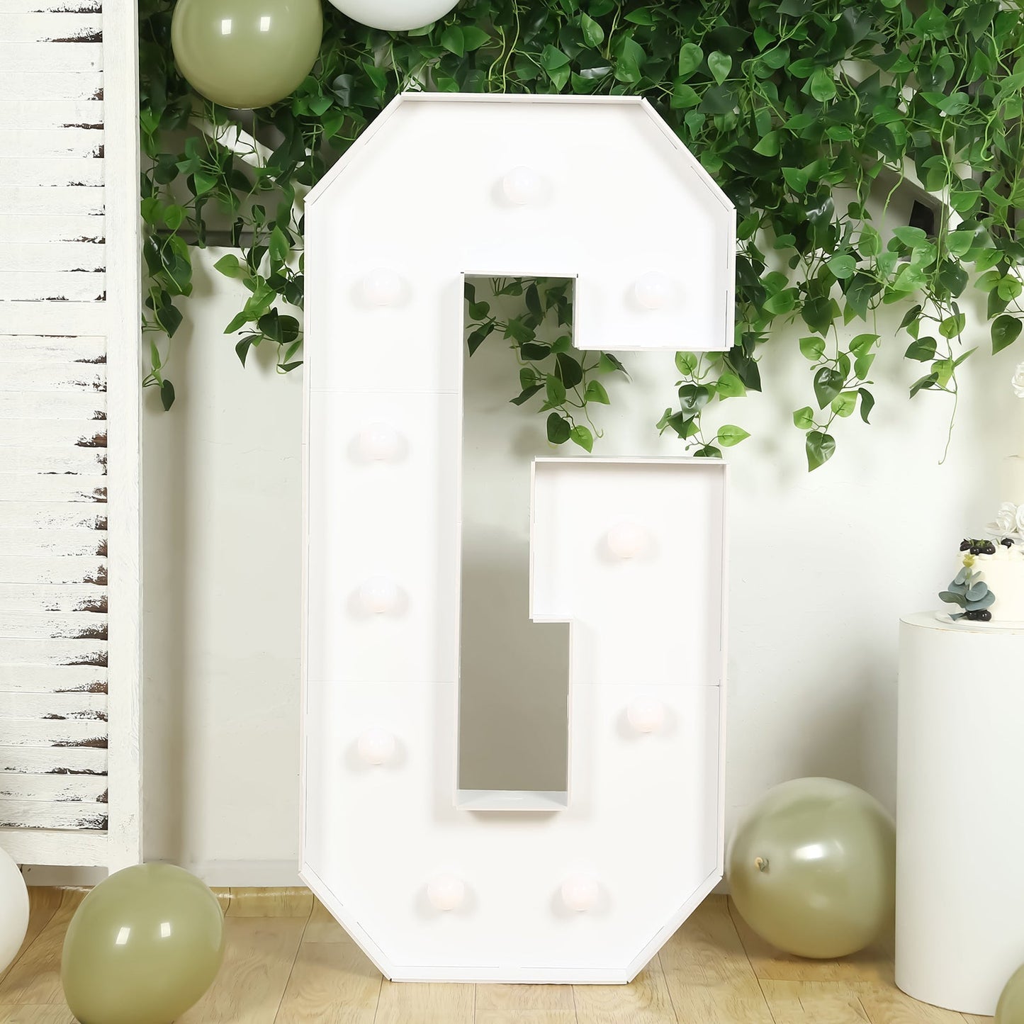 Giant LED Marquee Light Up Letter "G", White 4ft Pre-Cut Foam Board with 10 Warm White Battery Operated LEDs, Glue Gun and Sticks