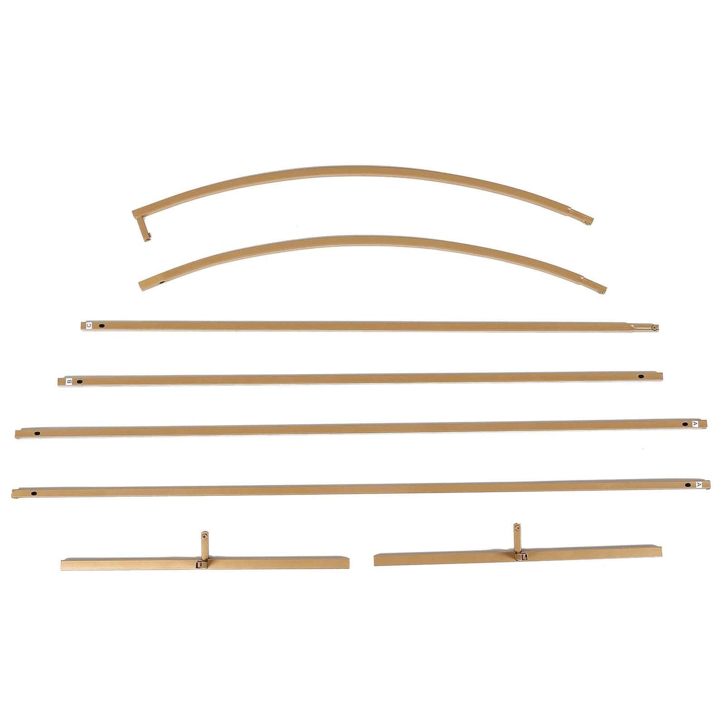 7ft Gold Metal Half Moon Floral Frame Wedding Arbor Stand, Chiara Backdrop Display Arch