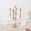 5-Arm Taper Candelabra Wedding Candle Holder Gold Metal Table Display - Perfect for Events 20"