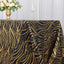 Mesh 90"x156" Rectangle Tablecloth Black/Gold - Wave Sequin Embroidered Table Cover