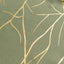 Polyester 120" Round Tablecloth Dusty Sage Green with Gold Foil Tree Branch Pattern - Wrinkle-Resistant Seamless Table Cover for Classy Events
