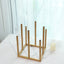 Flower Vase Gold Metal Minimalist 8-Tubes Square Base Design - Single Stem Bud Centerpiece for Arrangements 10"