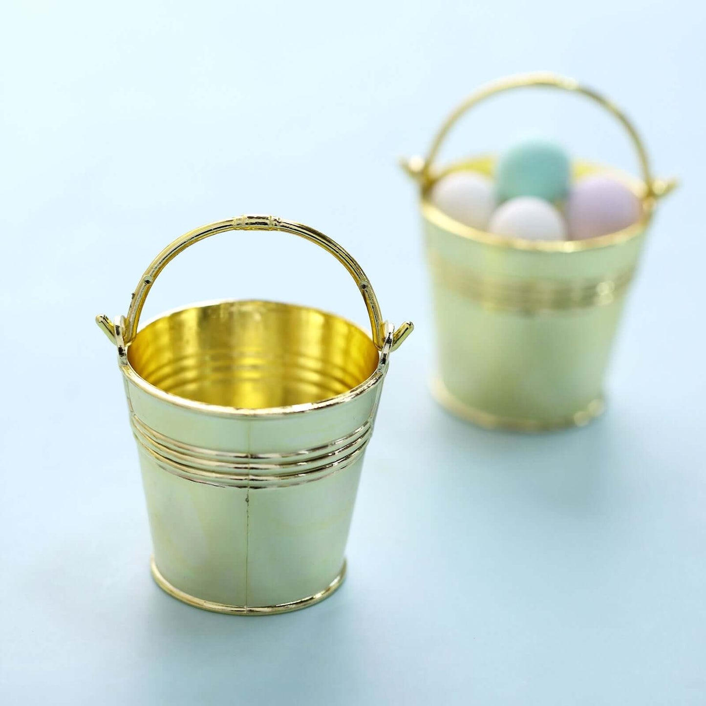 12 Pack 2" Gold Mini Planter Treat Party Favor Boxes, Small Pail Bucket Candy Container Gift Boxes