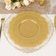 10-Pack Plastic Dessert Appetizer Plates in Gold Baroque Design with Scalloped Gold Rim - Heavy Duty Disposable Salad Plates 8"