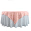 Polyester 54"x54" Table Overlay Square Tablecloth Dusty Rose with Gold Foil Geometric Pattern - Wrinkle-Resistant & Durable Table Topper