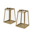 2-Pack Metal Candle Lanterns Trapezoid Geometric Design Gold - Hanging Terrariums Table Centerpieces for Indoor/Outdoor 6"