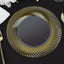 10-Pack Plastic 9" Round Dinner Plates Clear with Gold Swirl Rim - Disposable Party Plates for Classy Events & Banquets