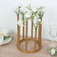 Flower Vase Gold Metal Minimalist 8-Tubes Round Base Design - Single Stem Bud Centerpiece for Arrangements 10"
