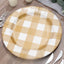 10-Pack Disposable Paper Charger Plates â€“ Gold/White Buffalo Plaid 13" Round Table Chargers, 350 GSM Cardstock