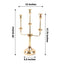 3-Arm Taper Candelabra Candle Holder Stand Gold Metal Wedding Centerpiece - Decorative Display 20"
