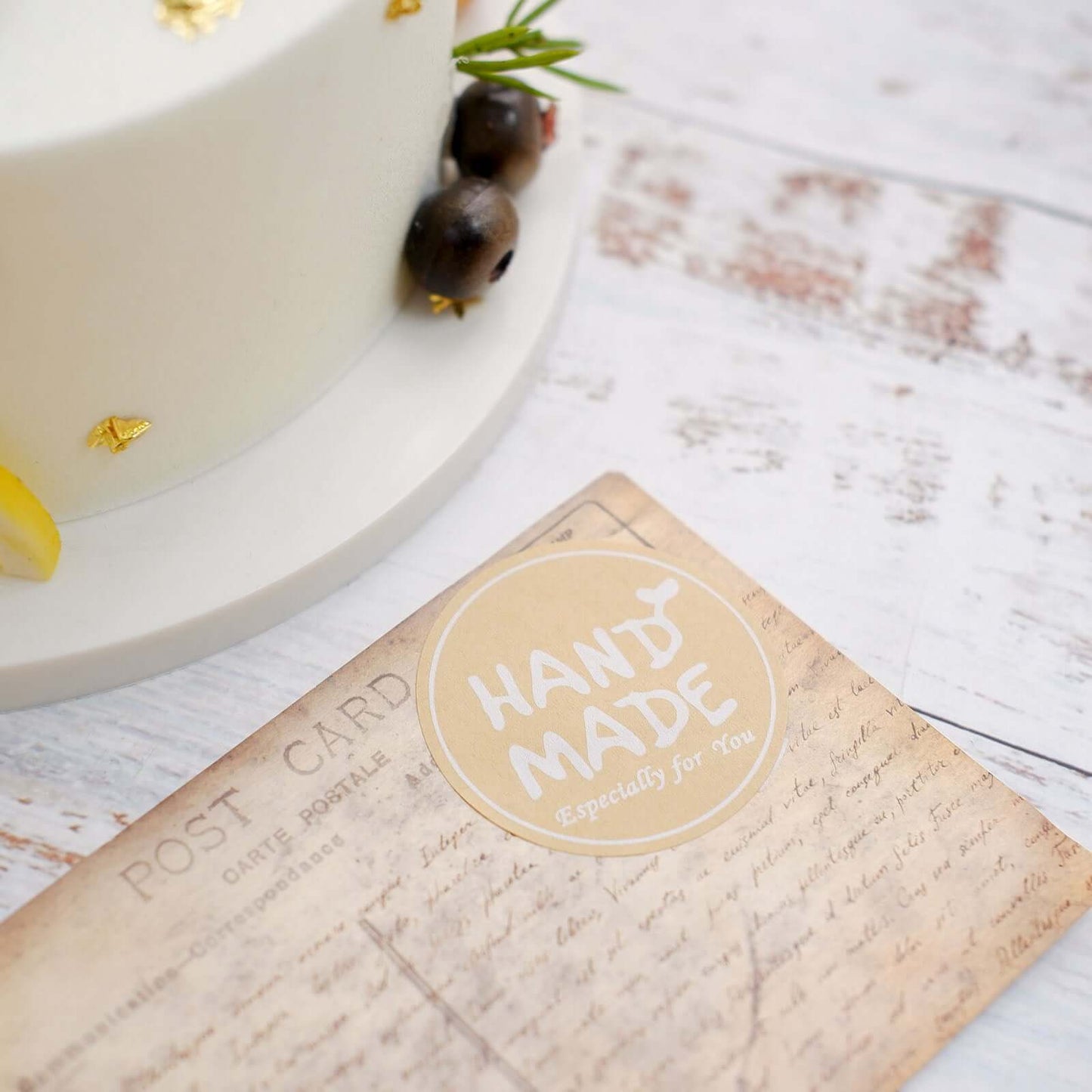 500Pcs 1.5" Handmade Especially For You Stickers Roll, Cookie and Bakery Box Labels - Round