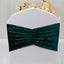 5 Pack Crushed Velvet Chair Bands Hunter Emerald Green Wide Ruffle Style - Textured Chair Sashes for Stunning Event Decor - 8"x15"
