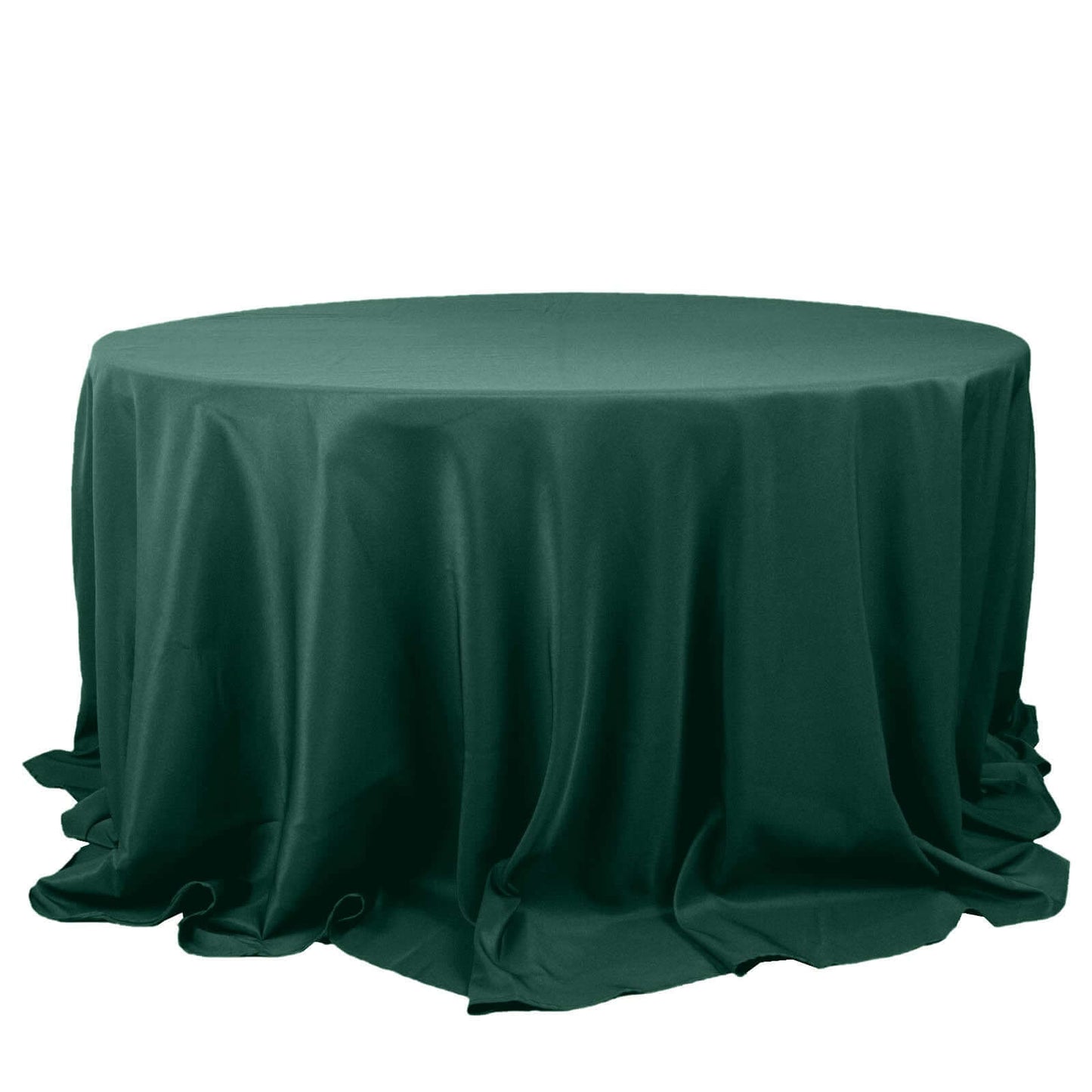 Premium Polyester 132" Round Tablecloth Hunter Emerald Green - Seamless 220GSM Wrinkle-Resistant Table Cover