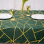 Polyester 54"x54" Table Overlay Square Tablecloth Hunter Emerald Green with Gold Foil Geometric Pattern - Wrinkle-Resistant & Durable Table Topper