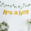 3ft Gold Glittered It's a Boy Paper Hanging Gender Reveal Garland Banner, Baby Shower Banner