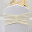5 Pack Crushed Velvet Chair Bands Ivory Wide Ruffle Style - Textured Chair Sashes for Stunning Event Decor - 8"x15"