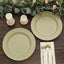 25-Pack Paper 10" Round Dinner Plates in Khaki Sunray Design with Gold Rim - Disposable Heavy Duty 350GSM Party Plates
