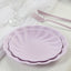 20 Pack Biodegradable Salad Plates in Lavender Lilac â€“ 7" Swirl Scalloped Pastel Color Compostable Bamboo Dessert Plates, Elegant Disposable Tableware