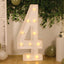 Giant LED Marquee Light Up Number "4", White 4ft Pre-Cut Foam Board with 10 Warm White Battery Operated LEDs, Glue Gun and Sticks