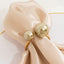 10 Pack Champagne Pearl Metal Napkin Holders Dining Table Decor, Elegant Round Wedding Napkin Rings - 2.5"