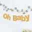 3ft Gold Glittered Oh Baby Paper Hanging Baby Shower Garland Banner