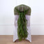 1 Set Chiffon Hoods Chair Sashes with Willow Ruffles Design Olive Green - Stylish Chair Bow Decor