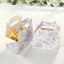 25 Pack Candy Treat Tote Boxes in French Toile Pattern - Matte Lavender and White Party Favor Gable Boxes, Cardstock Paper - 6"x3.5"x7"