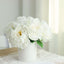 2 Bushes 17" White Artificial Silk Peony Flower Bouquets, Real Touch Peonies Spray