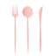 60 Pack Plastic Silverware Set, Dusty Rose Heavy Duty Disposable Sleek Utensil Cutlery