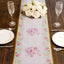 Disposable Table Runner 11"x108" White with Pink Peony Floral Print - Non-woven Stylish Spring Summer Dining Decor